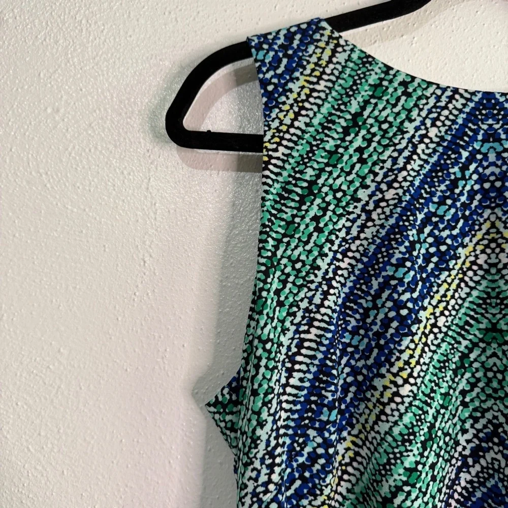 American Living Blue and Green Sleeveless A-line Maxi Dress - Picture 3 of 9